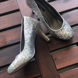Silver Glitter Pumps